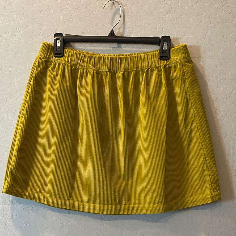 American Eagle Outfitters Chartreuse Corduroy Mini Skirt